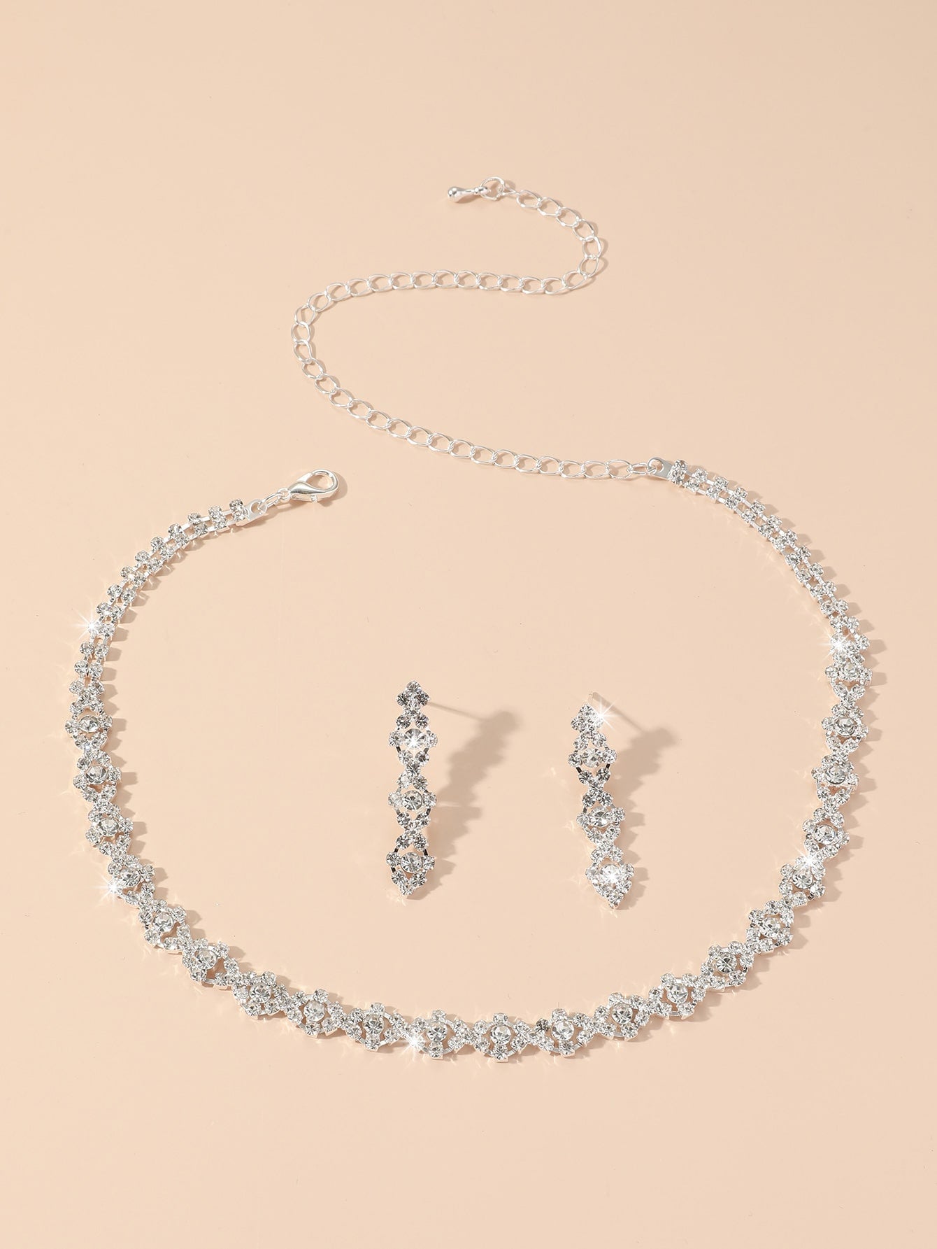 3Pcs/Set Rhinestone Decor Jewelry Set