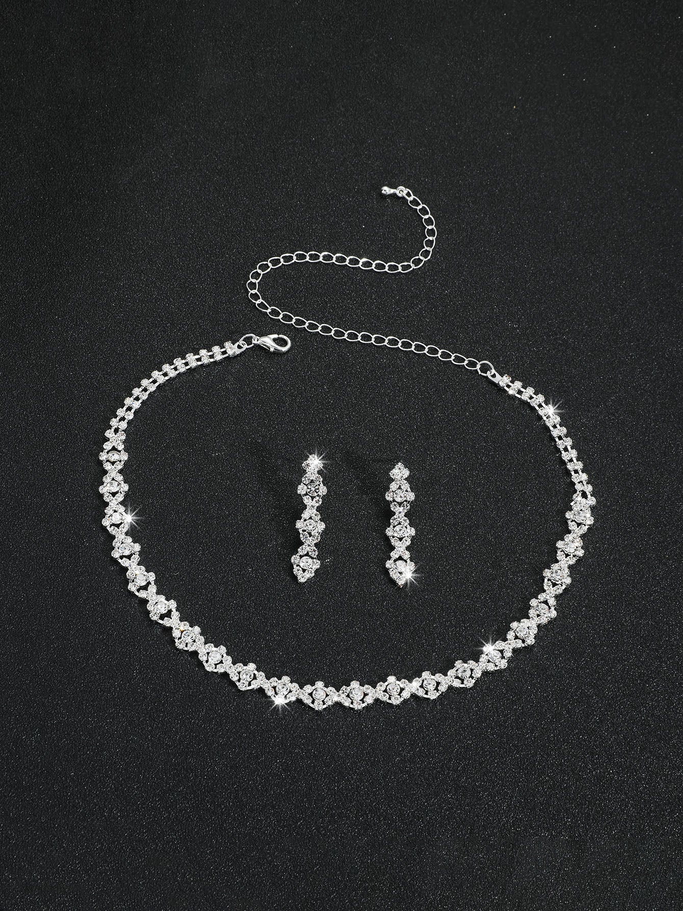 3Pcs/Set Rhinestone Decor Jewelry Set