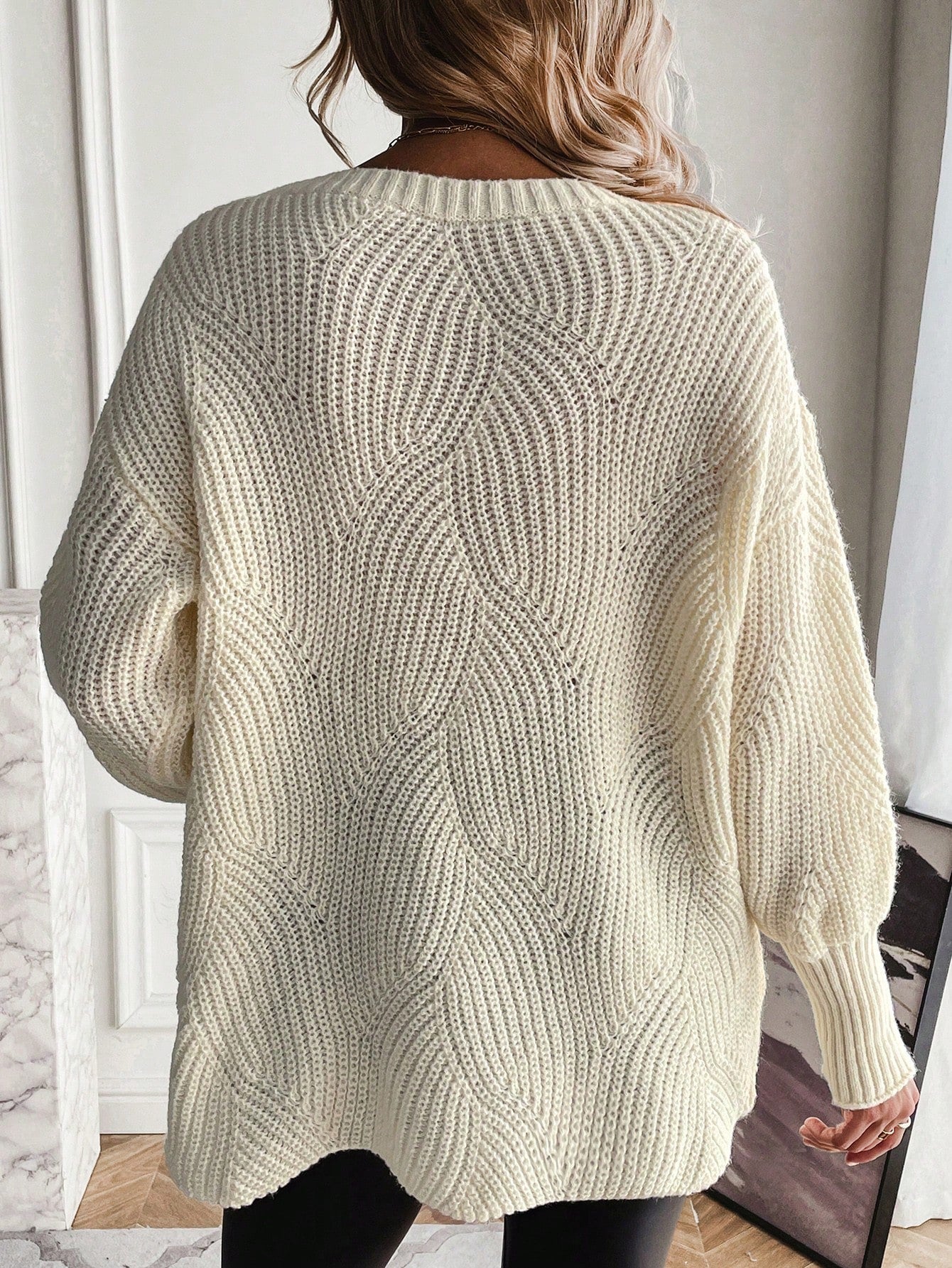 SHEIN Privé Solid Drop Shoulder Sweater