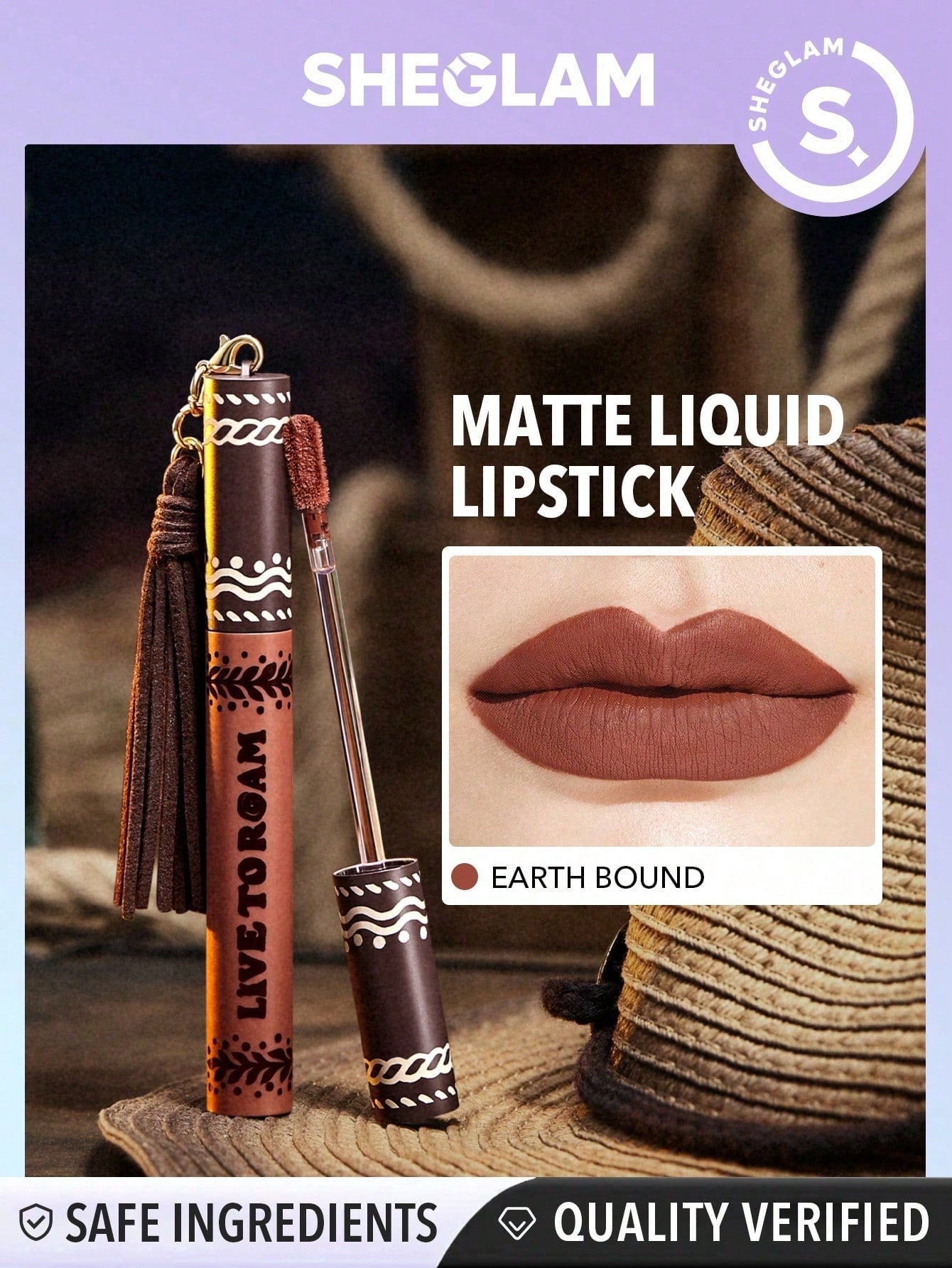 SHEGLAM Live to Roam Epic Adventure Liquid Lipstick-Earthbound Matte Transfer-Proof Lipstick 4 Neutral Shades Non-Sticky Liquid Lipstick Lip Makeup Black Friday Gift Liquid Lipstick