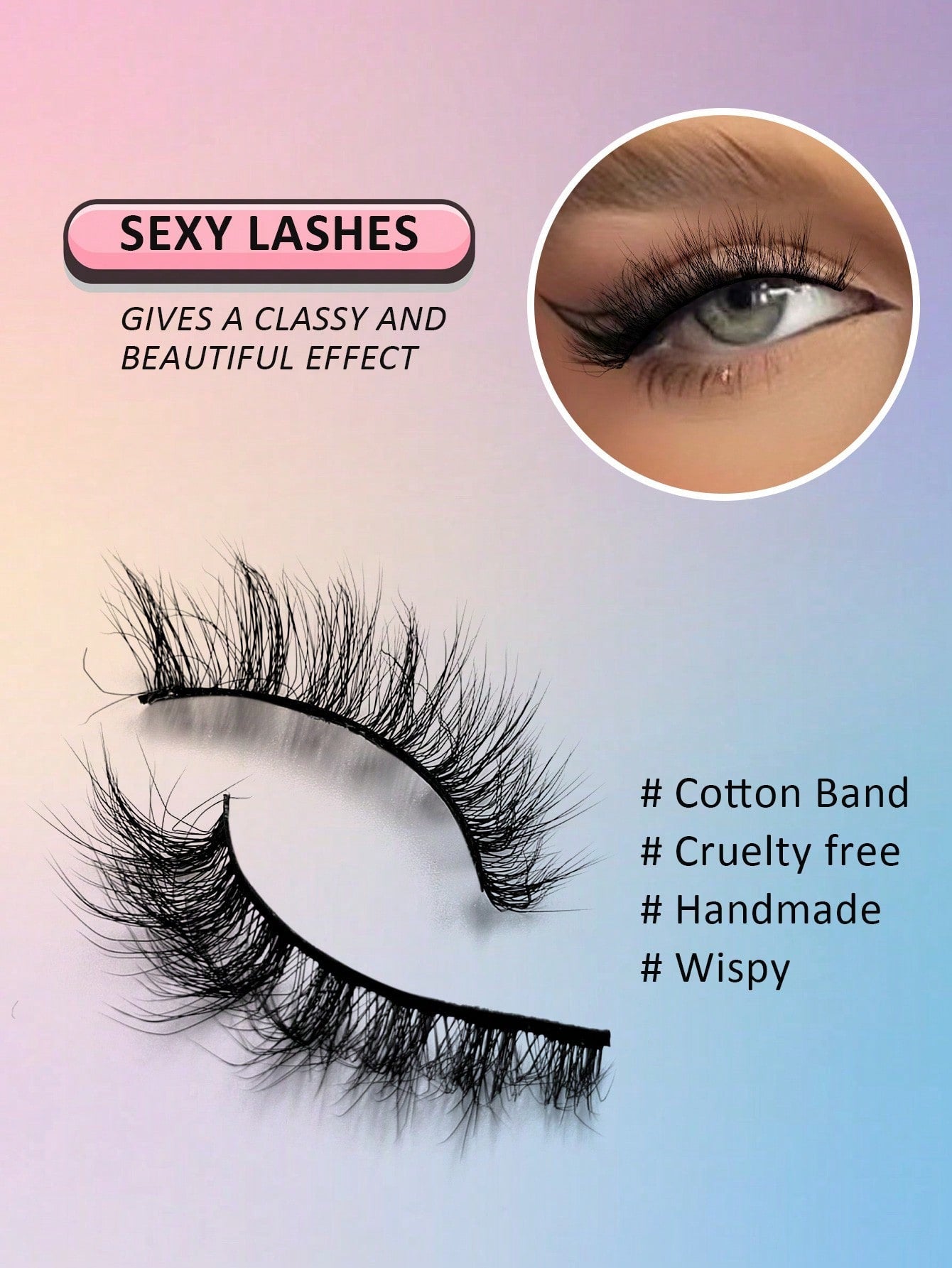 7Pairs 11Mm Natural Soft False Eyelashes