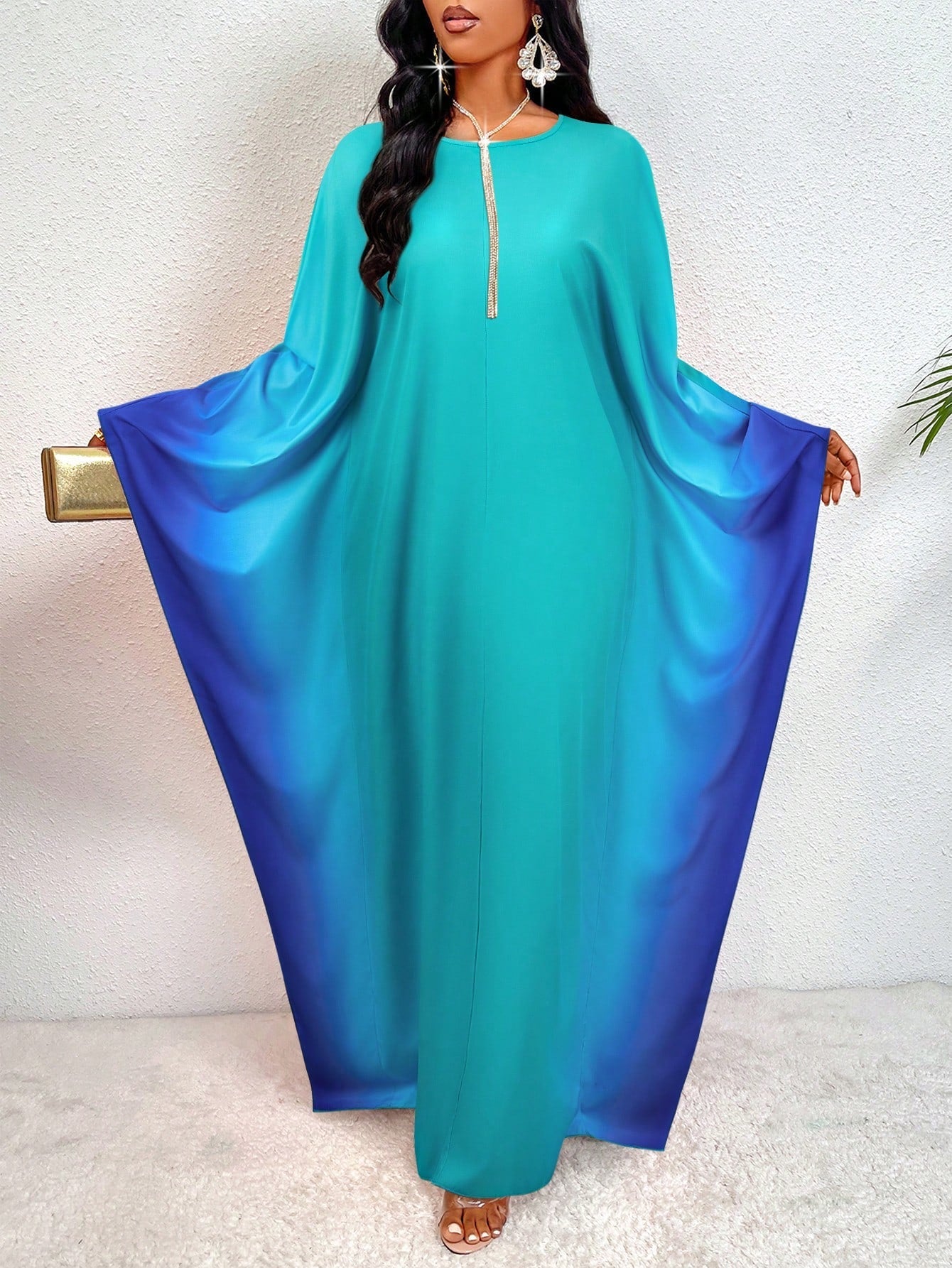 SHEIN Slayr Ombre Batwing Sleeve Dress
