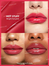 SHEGLAM Pout-Perfect Shine Lip Plumper-Hot Stuff Moisturizing Plumping Solid Lip Gloss Non-Stick Nourishing Lip Plumping Serum Coconut Oil Lipstick Lip Cosmetics Summer Vibe Lip Plumper