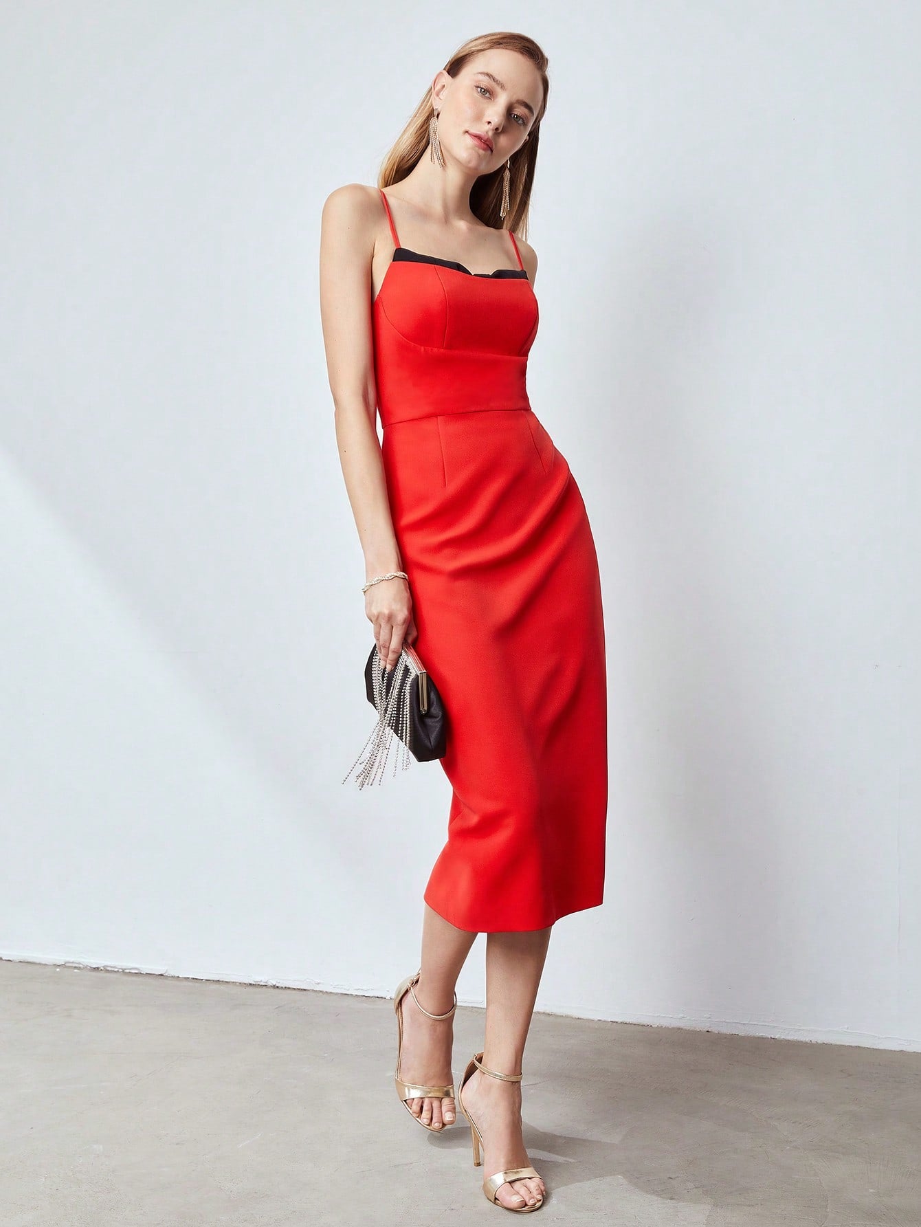 MOTF PREMIUM CONTRAST LINING CAMI DRESS