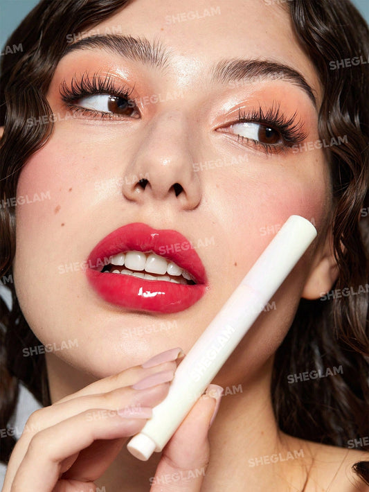 SHEGLAM Pout-Perfect Shine Lip Plumper-Hot Stuff Moisturizing Plumping Solid Lip Gloss Non-Stick Nourishing Lip Plumping Serum Coconut Oil Lipstick Lip Cosmetics Summer Vibe Lip Plumper