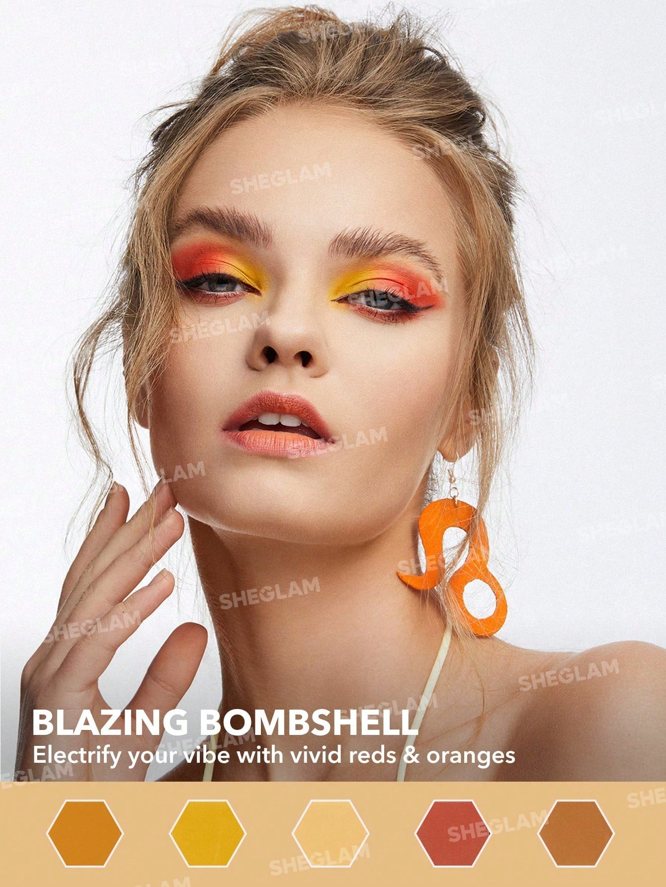 SHEGLAM Lively Leo Palette 8-Clolor Glitter Matte Eyeshadow Palette Bold Yellow Orange Shiny Gold High Pigment Long Wear Blendable Pro Eyeshadow Black Friday Winter Eyeshadow