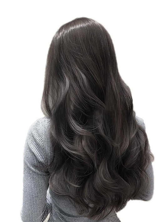 Natural Black Clip in Hair Extensions Straight Hair U-Shaped Hair Extensions with 4 Secure Clips Synthetic Hairpieces for Women and Girls