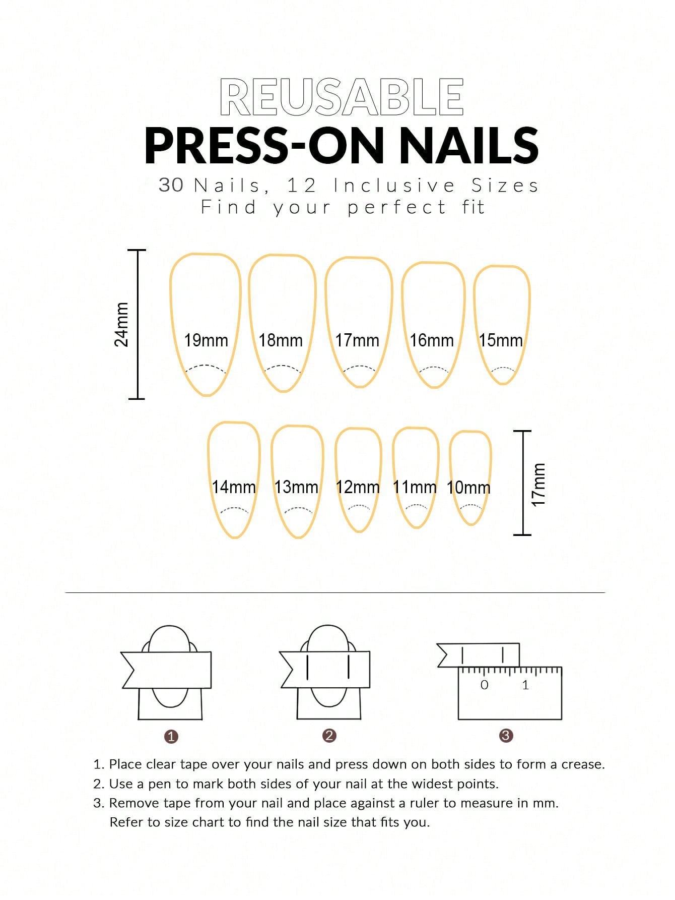 30Pcs Long Pointed Sweet Style Nude Tone Sparkly Glitter Powder False Nail Tips with 1Pc Nail Buffer and 1Pc Clear Jelly Gel