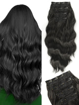 4Pcs Clip in Water Ripple Synthetic Hair Extension