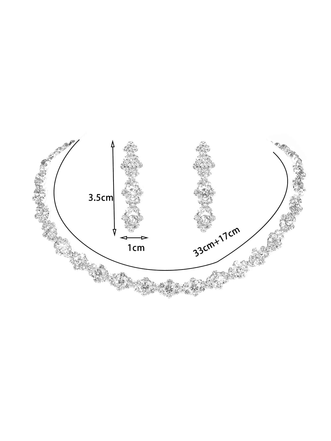 3Pcs/Set Rhinestone Decor Jewelry Set