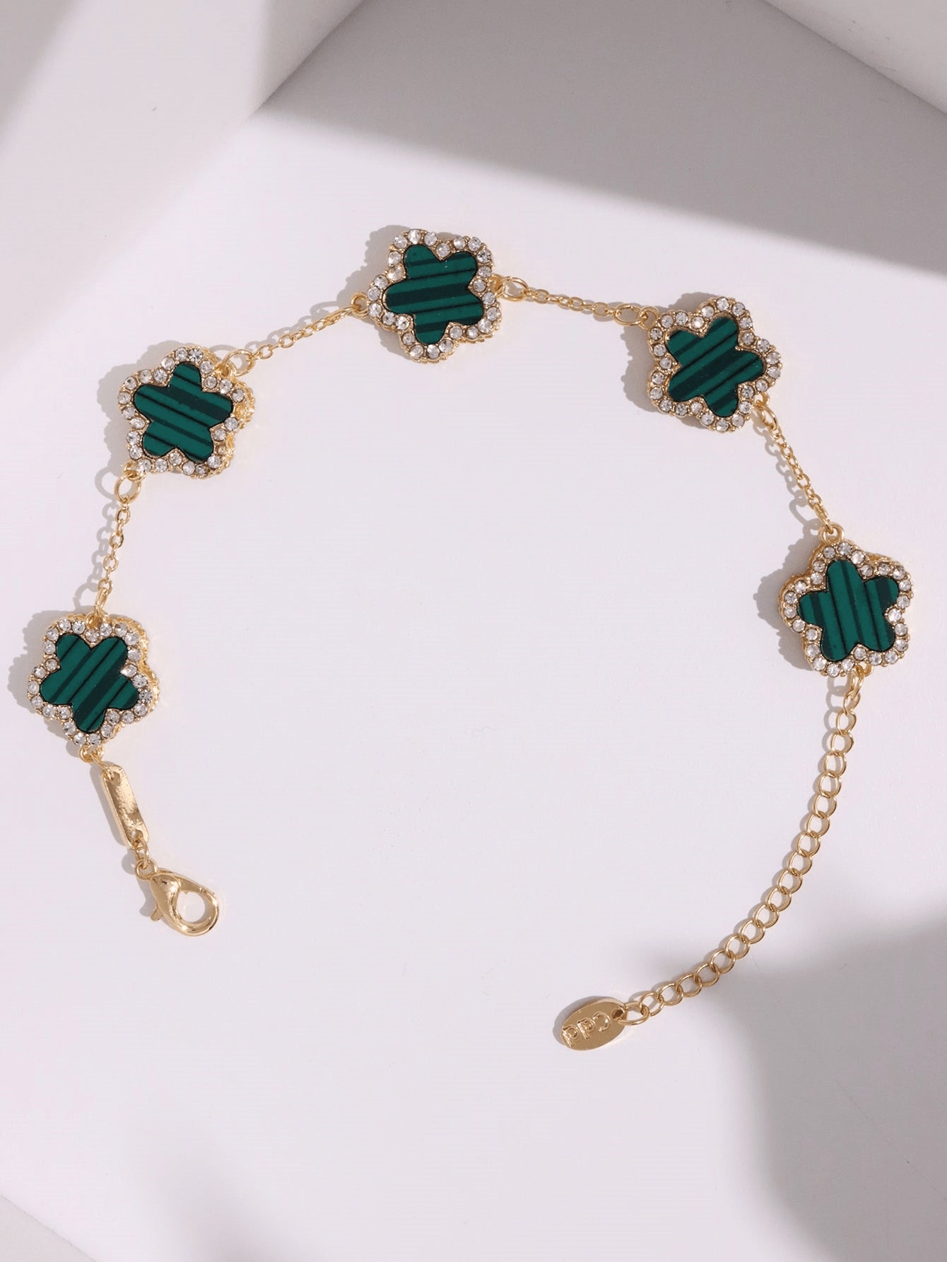 1Pc Simple & Fashionable Petals Design Diamond-Encrusted Edge Bracelet for Women