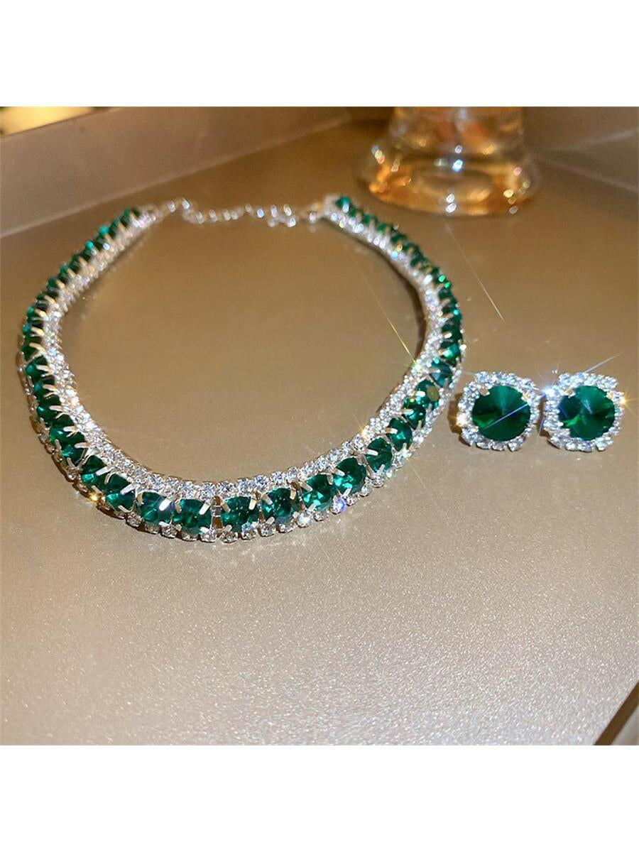 3Pcs/Set Rhinestone Decor Jewelry Set