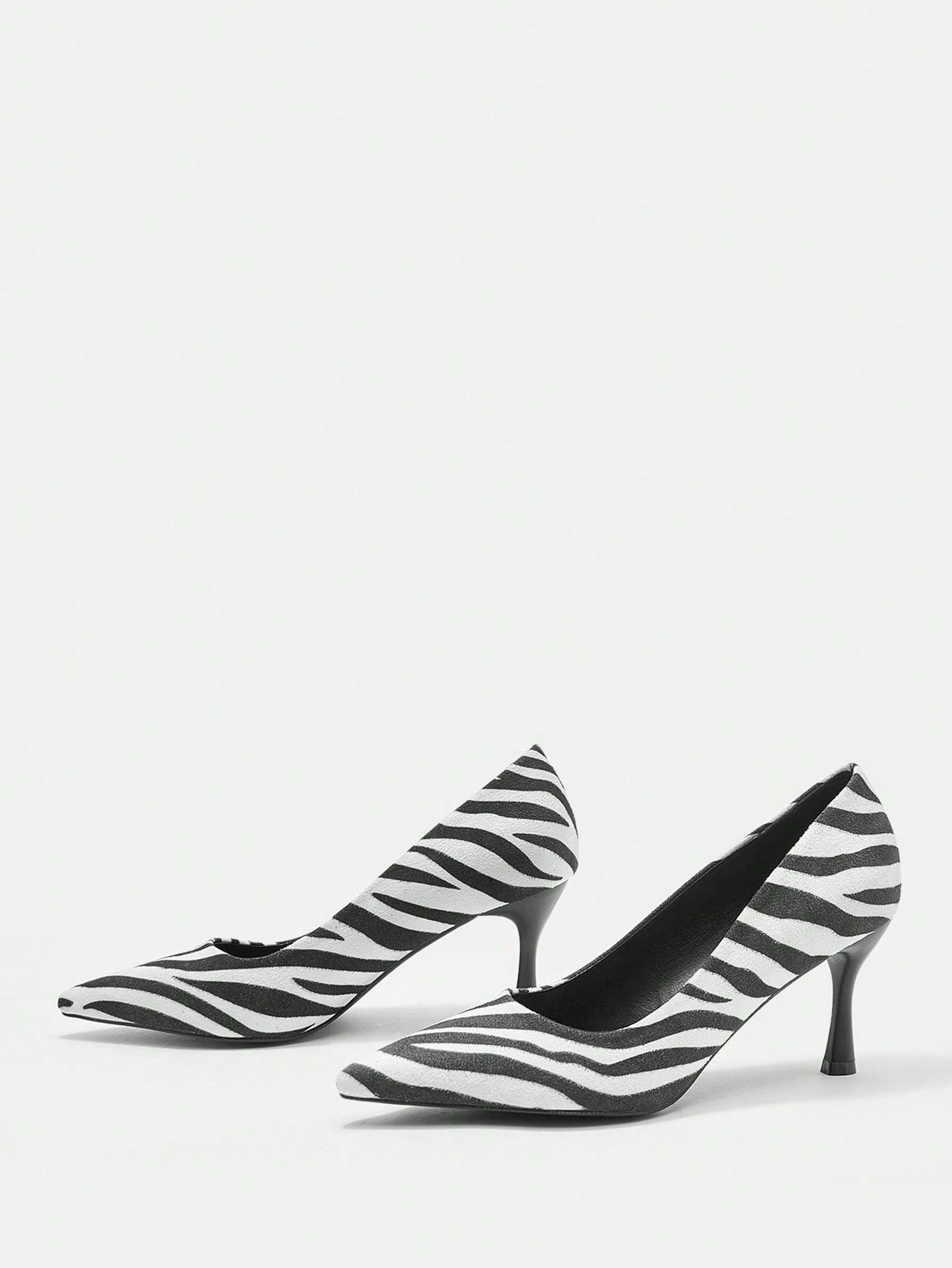 SHEIN Bizwear Fashionable Zebra-Striped High Heel Pumps