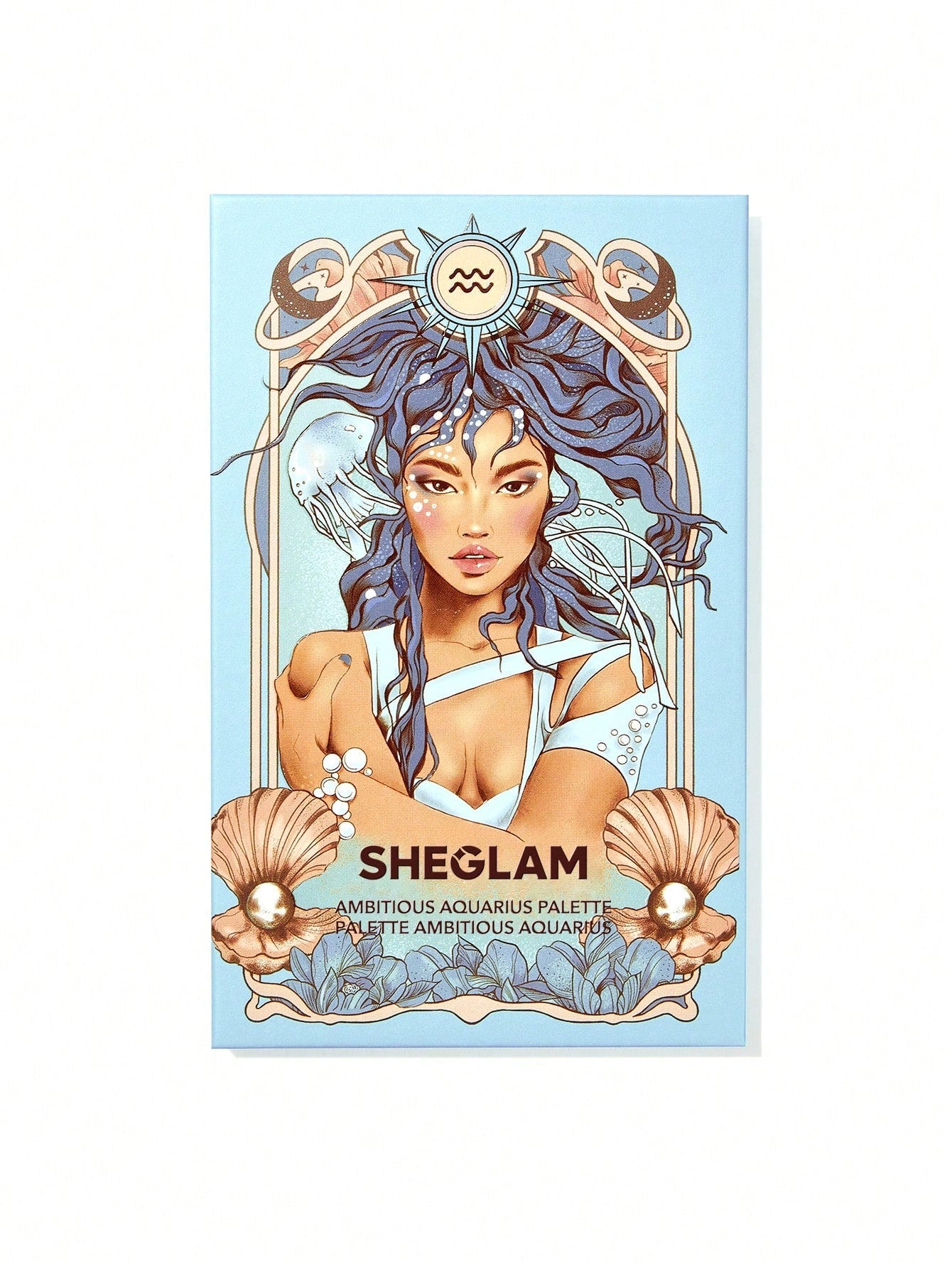 SHEGLAM Ambitious Aquarius Palette 8-Clolor Shimmer Metallic Matte Eyeshadow Palette Silver Blue High Shine High Pigment Long Wear Blendable Cream Eyeshadow Black Friday Winter Purple Eyeshadow