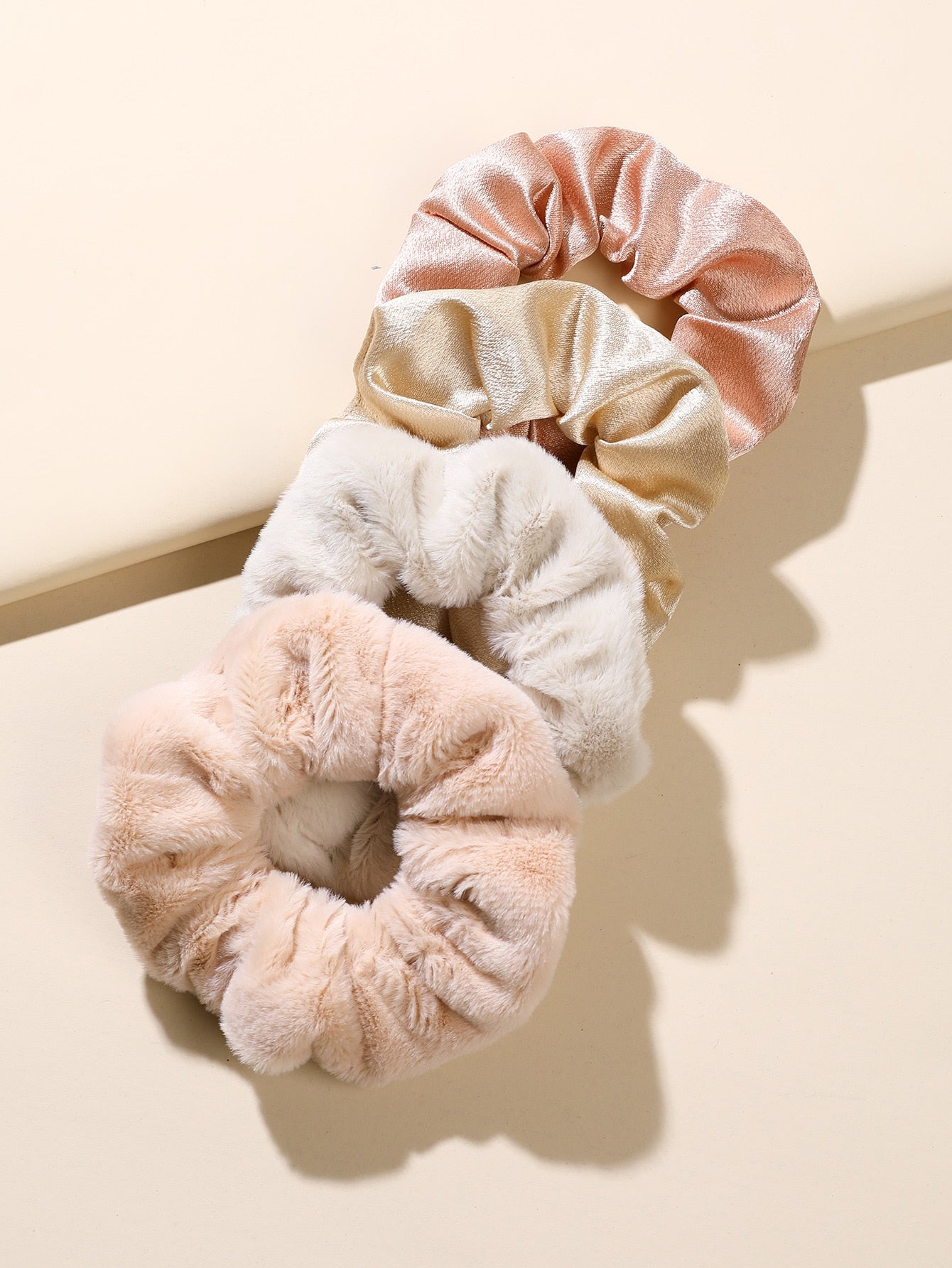 4Pcs Toddler Girls Solid Scrunchie