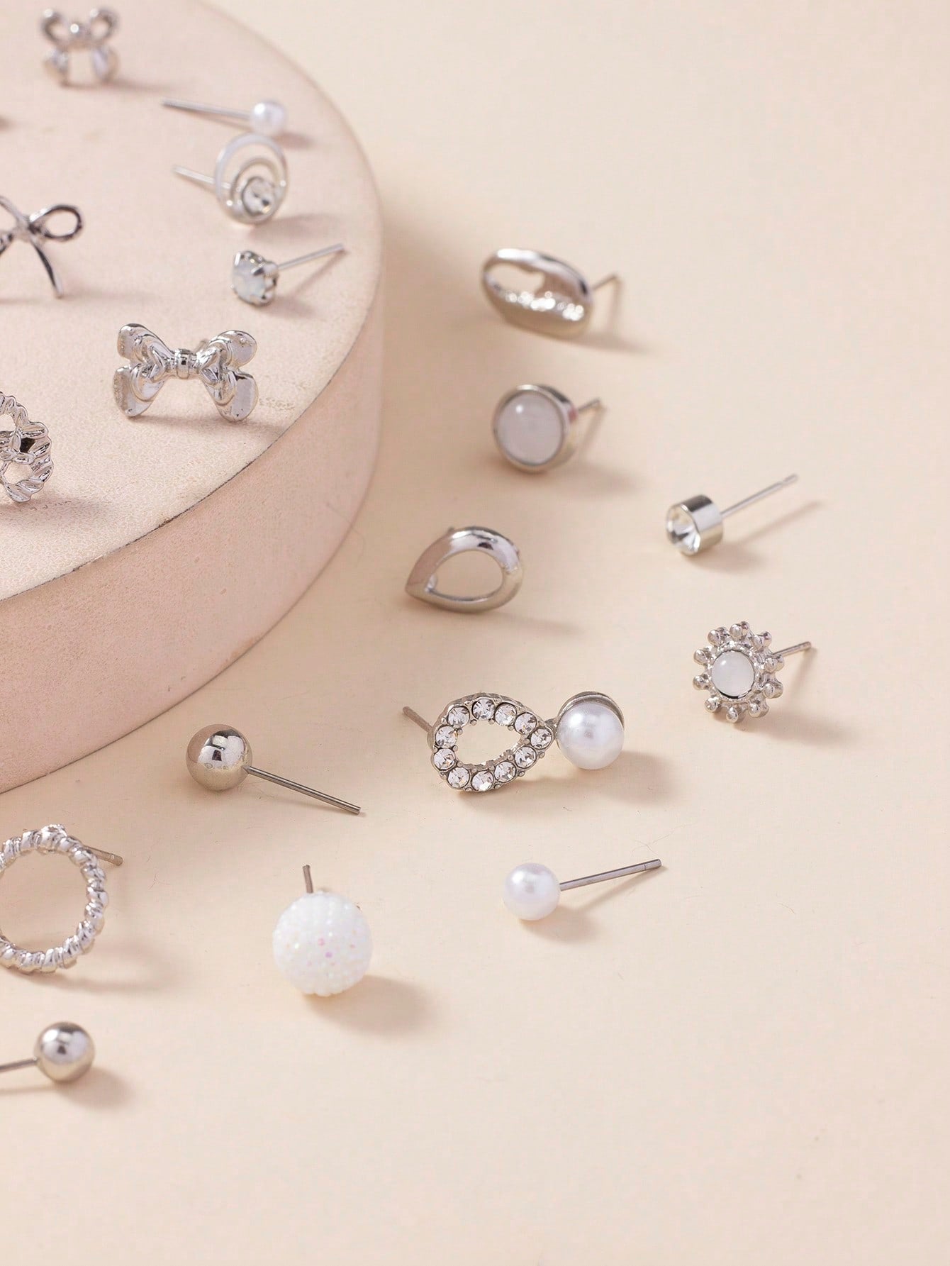 30Pairs/Set Women'S Delicate Metallic Conch Shell, Faux Pearl & Heart Shaped Earrings Gift Set