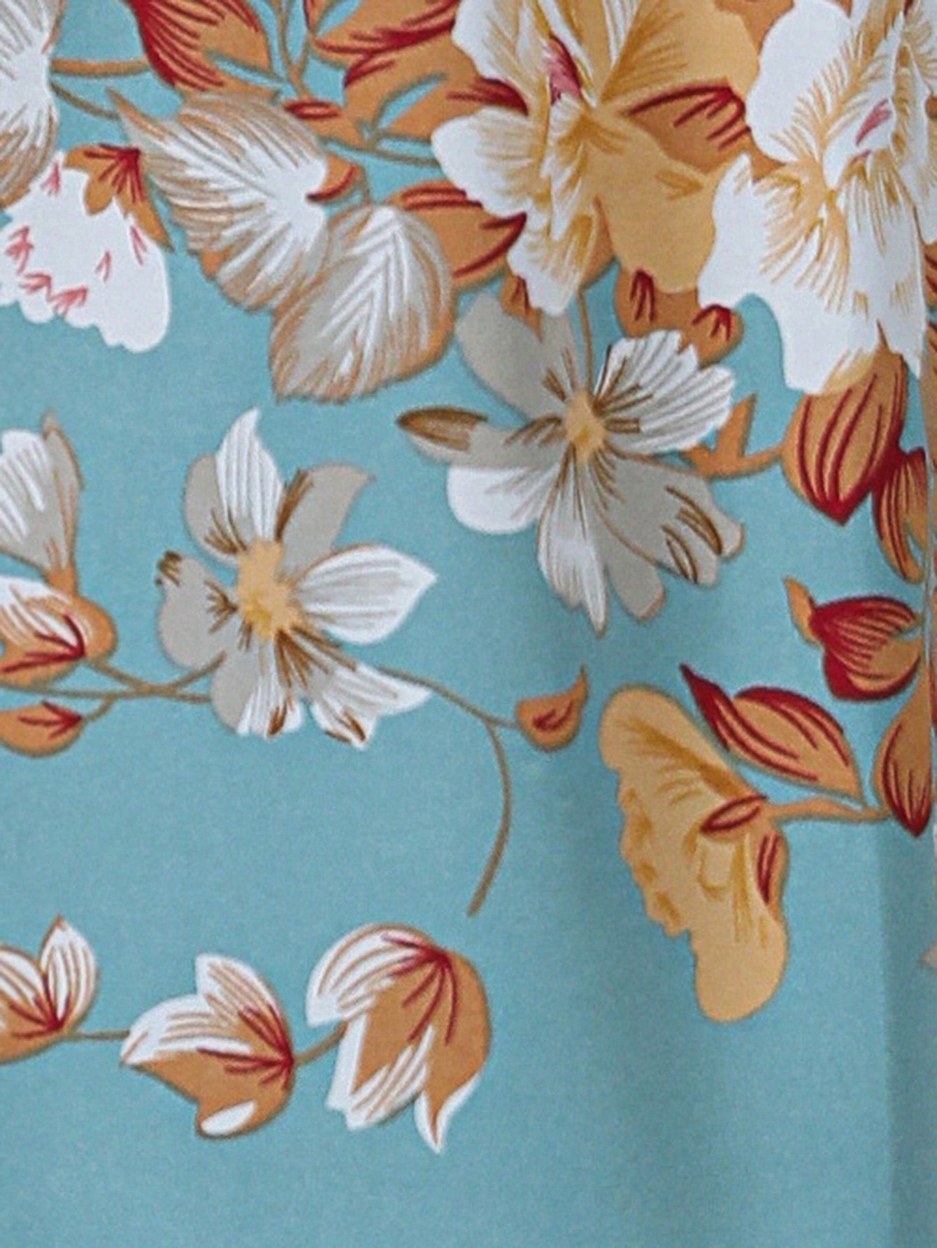 Floral Print Flare Sleeve Blouse