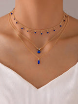 2Pcs/Set Rhinestone Decor Necklace