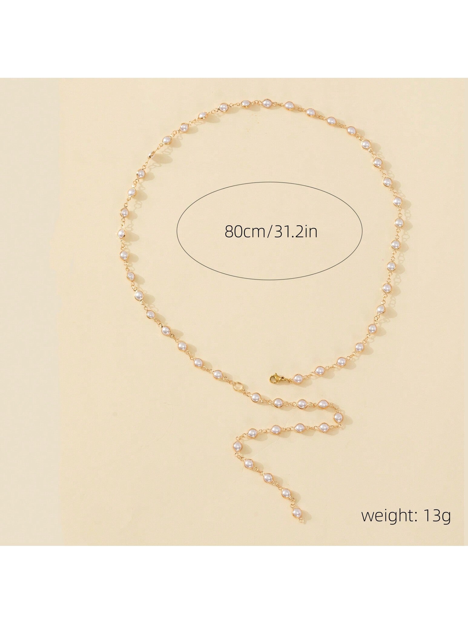 1Pc Elegant Fashionable Pearl Y-Neck Sweater Chain