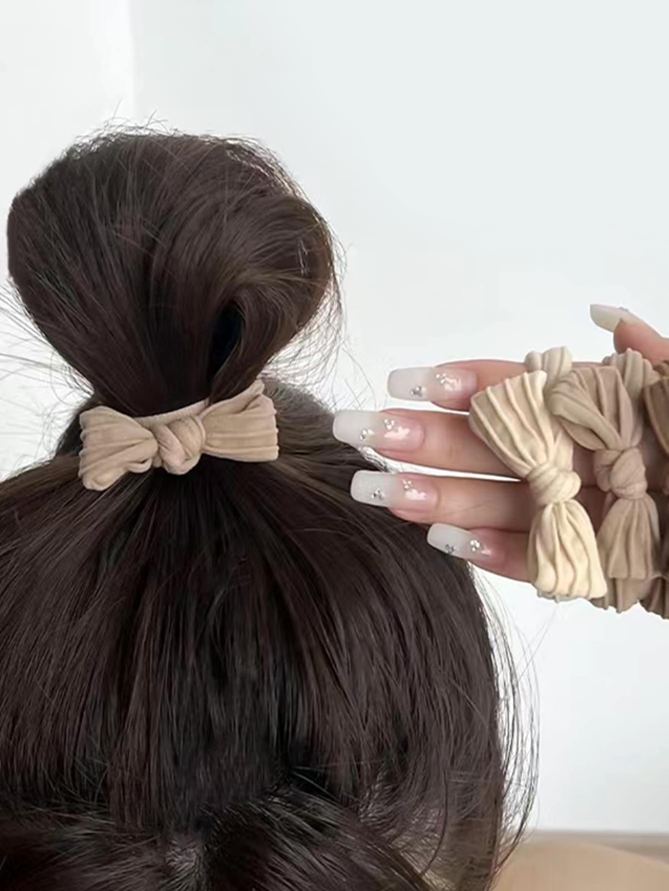 10Pcs Girls Autumn/Winter New Brown Hair Ties Suitable for Daily Use