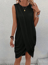SHEIN LUNE Solid Tulip Hem Tank Dress