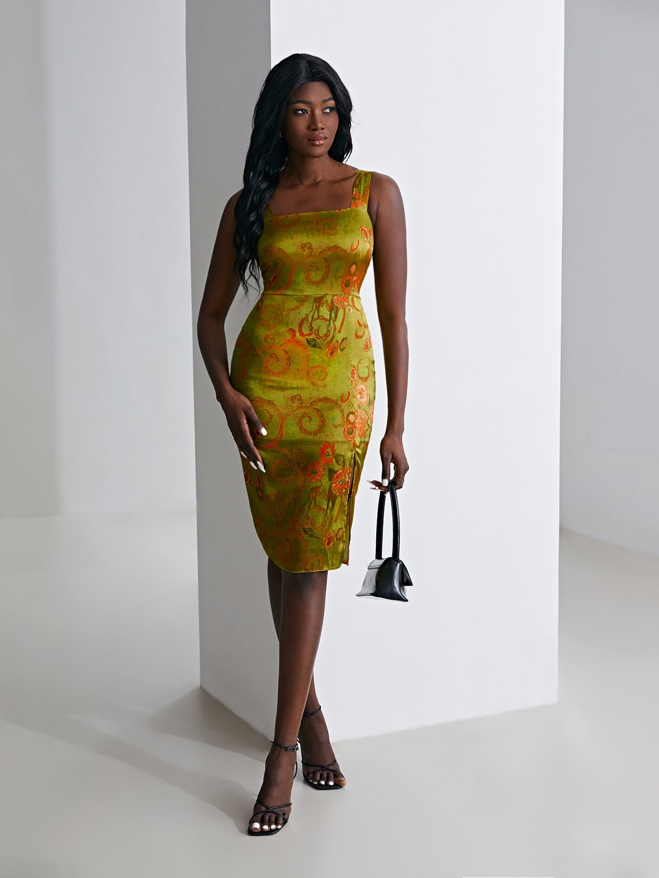 MOTF MOTF X Van Gogh INSPIRED SILK JACQUARD BODYCON DRESS