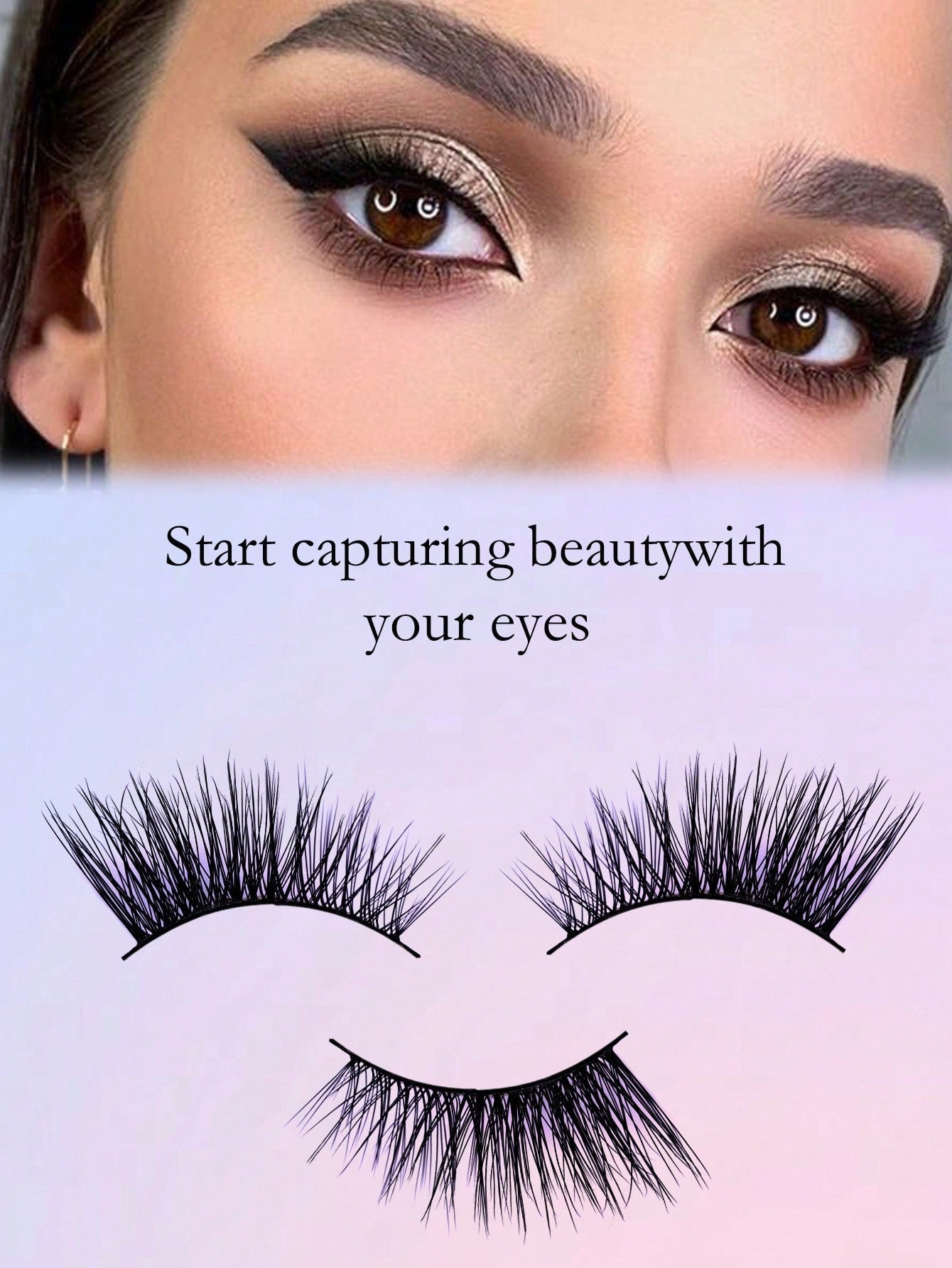 7 Pairs/Set Half Length 3D False Eyelashes, Artificial Mink, Natural Cross Laying & Messy Cat Eye Makeup