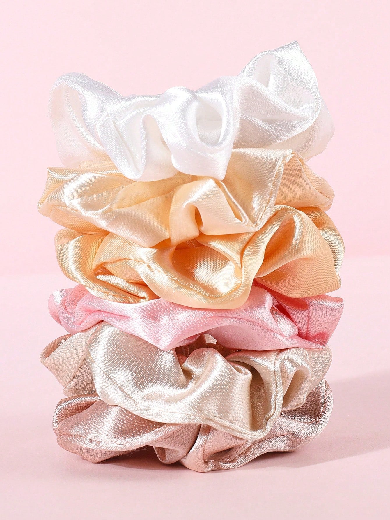 6Pcs Girls Solid Casual Scrunchie for Daily Life