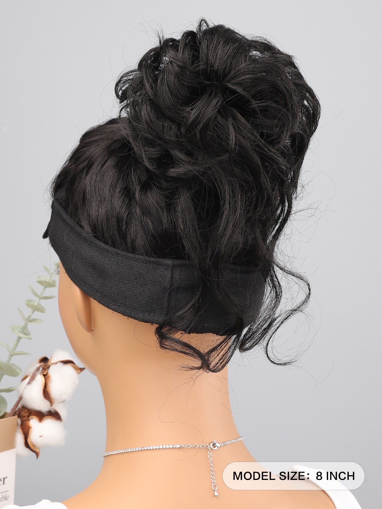 Synthetic Messy Curly Claw Hair Bun Chignon Hair Extensions Scrunchy Fake False Black Hair with Tail for Women Hairpieces