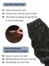 4Pcs Clip in Water Ripple Synthetic Hair Extension