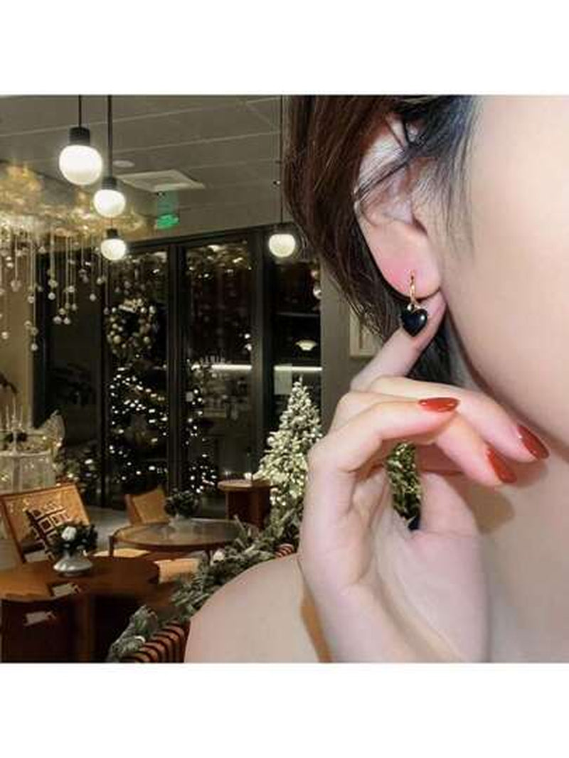 1Pair Fashion Zinc Alloy Heart Drop Earrings for Women for Daily Life