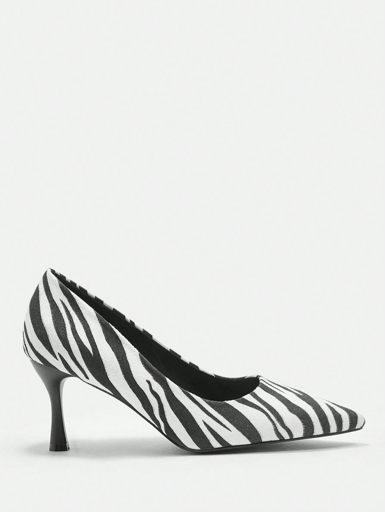 SHEIN Bizwear Fashionable Zebra-Striped High Heel Pumps