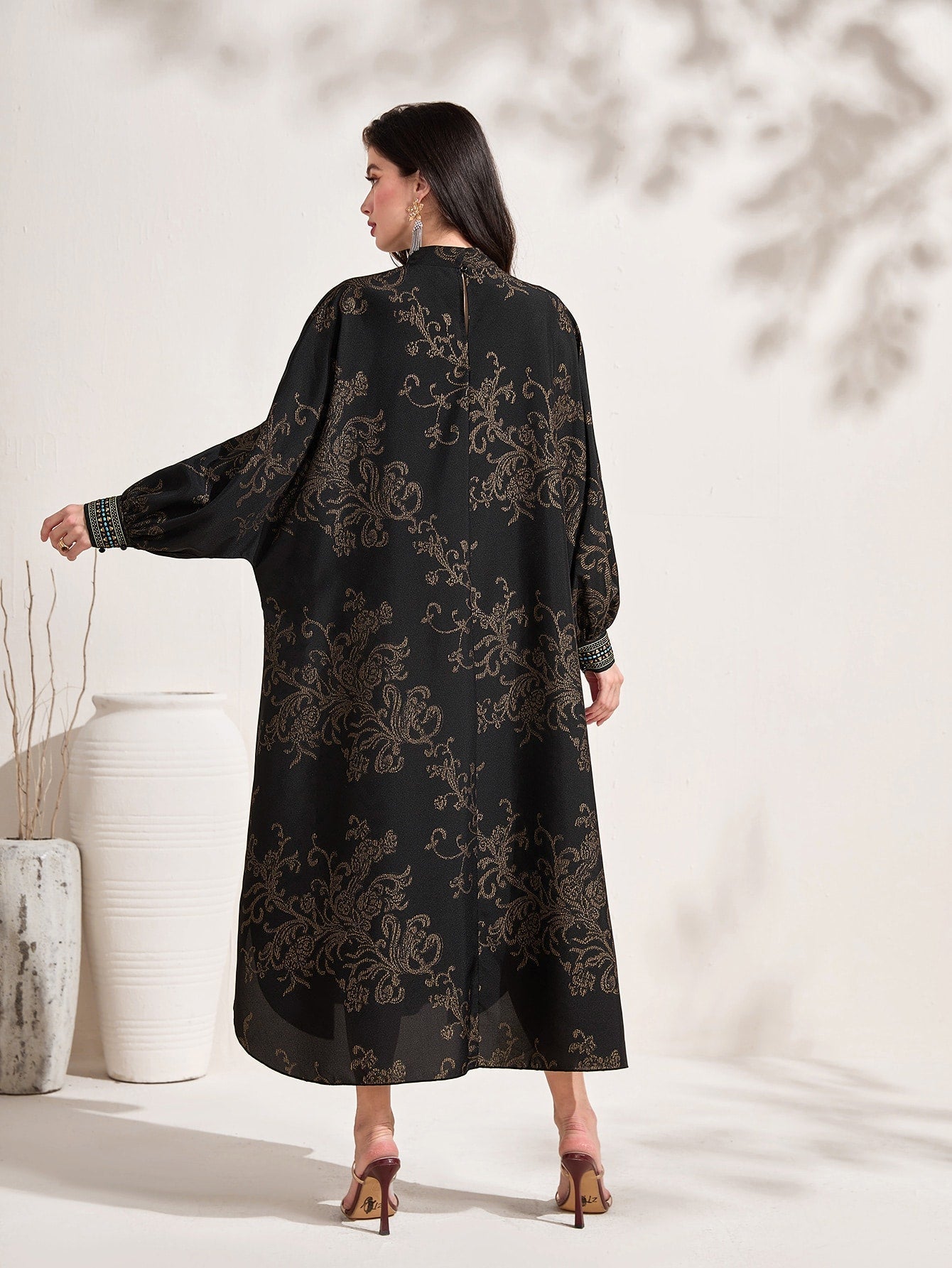 SHEIN Najma Floral Print Batwing Sleeve Dress