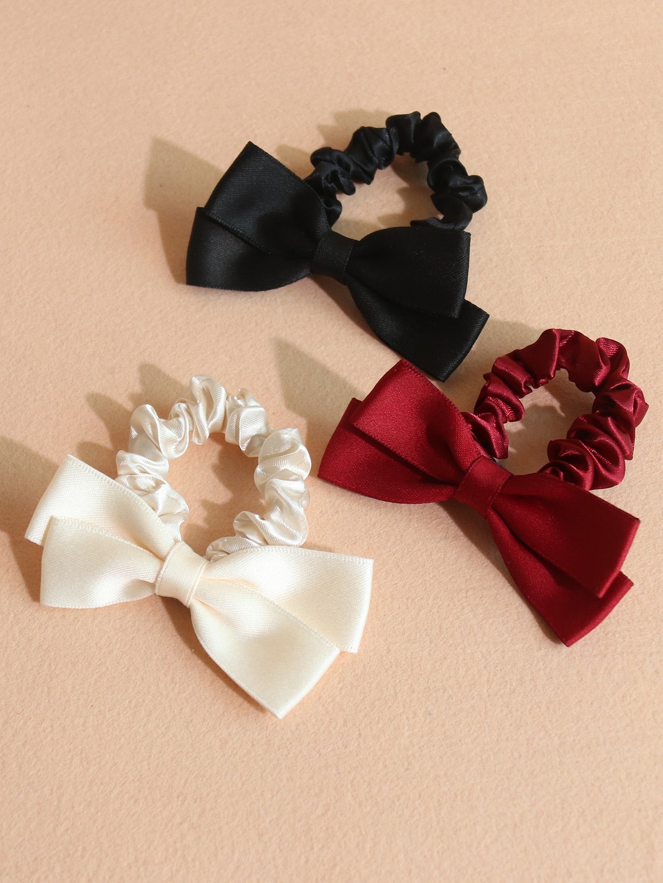 3Pcs Toddler Girls Bow Decor Scrunchie