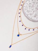2Pcs/Set Rhinestone Decor Necklace