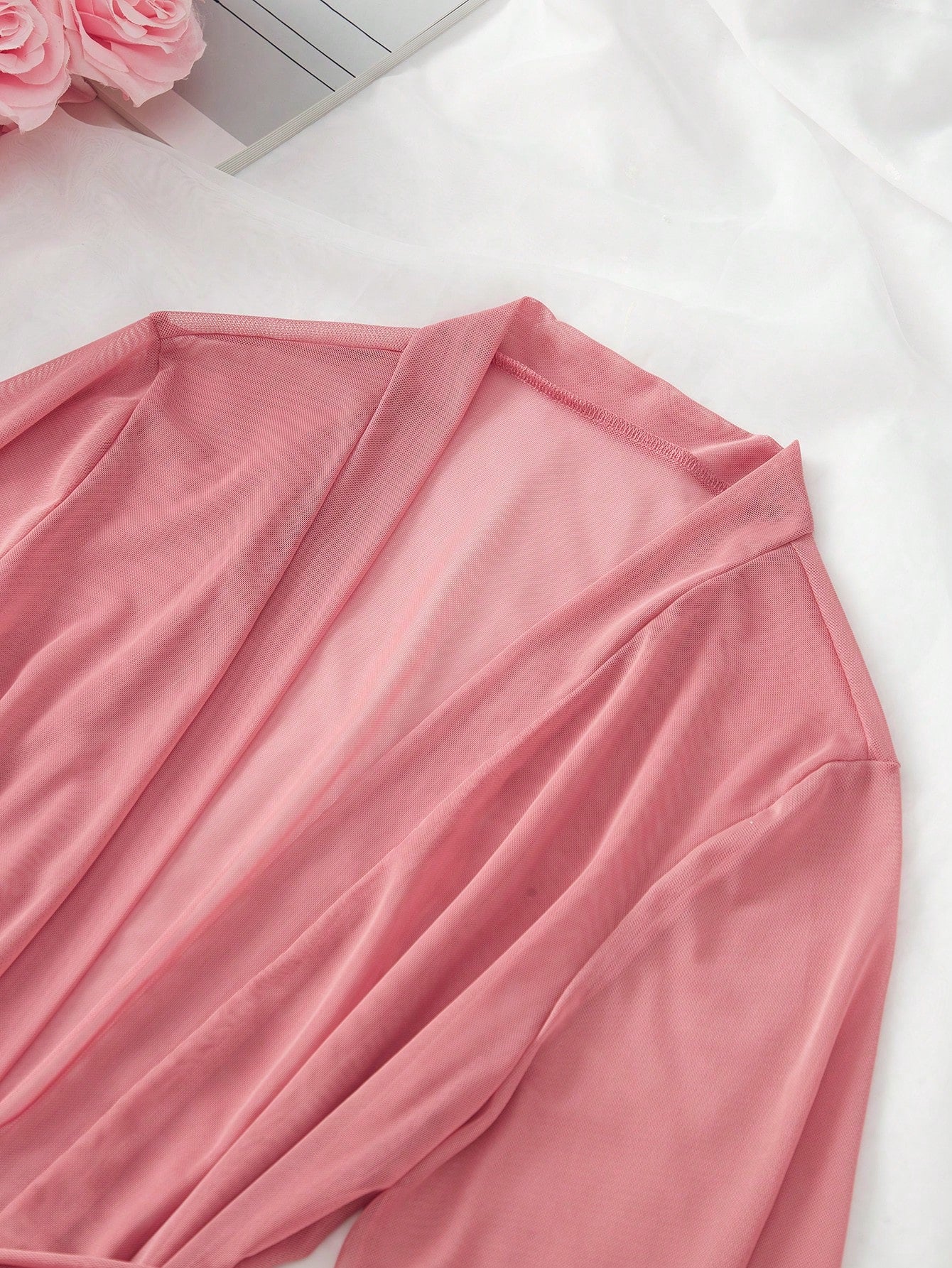 Contrast Lace Cami Top & Shorts & Robe PJ Set