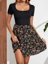 SHEIN Clasi Floral Print Scoop Neck Dress