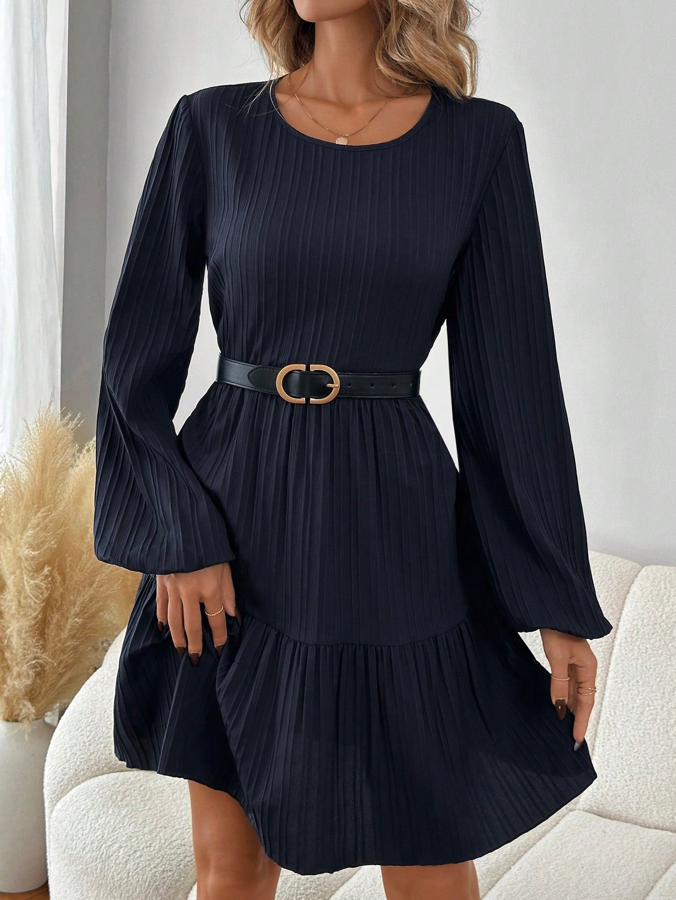 SHEIN LUNE Cute Dress with Lantern Sleeves