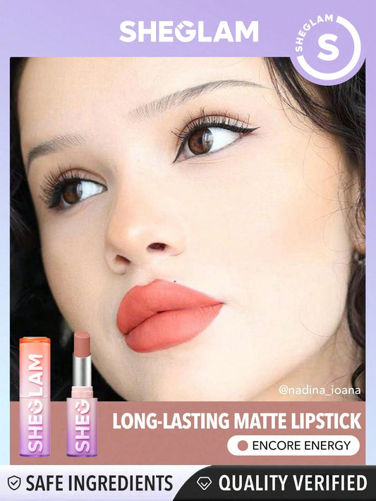 SHEGLAM Dynamatte Boom Long Lasting Matte Lipstick-Encore Energy 20 Colors Creamy Matte Waterproof Lipstick Amazing Non-Stick Cup Transfer-Proof Lipstick Black Friday Sale Gift Lipstick