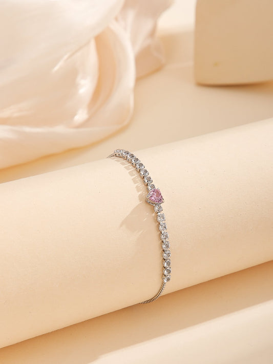 Rhinestone Heart Decor Bracelet