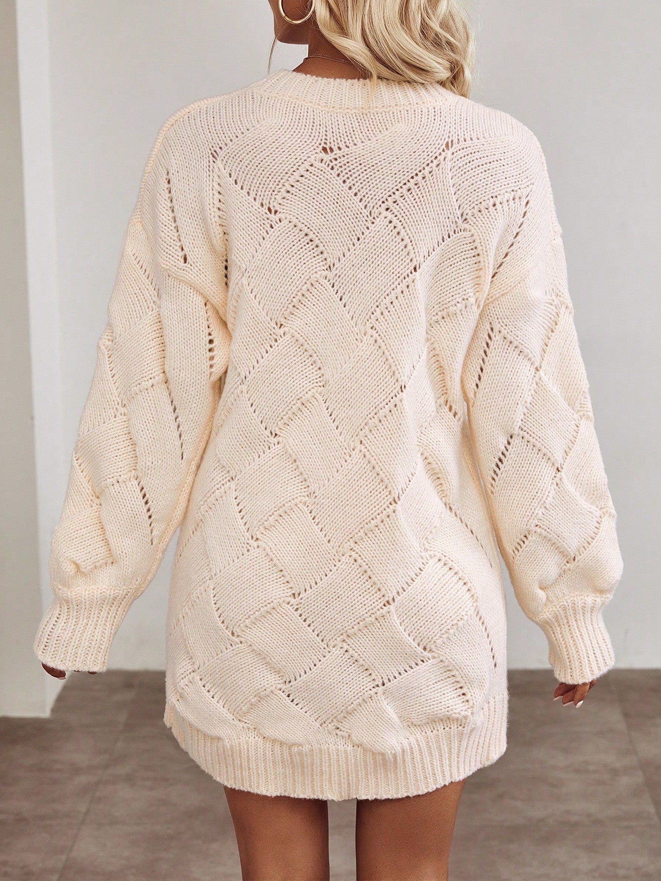 Solid Drop Shoulder Sweater Dress