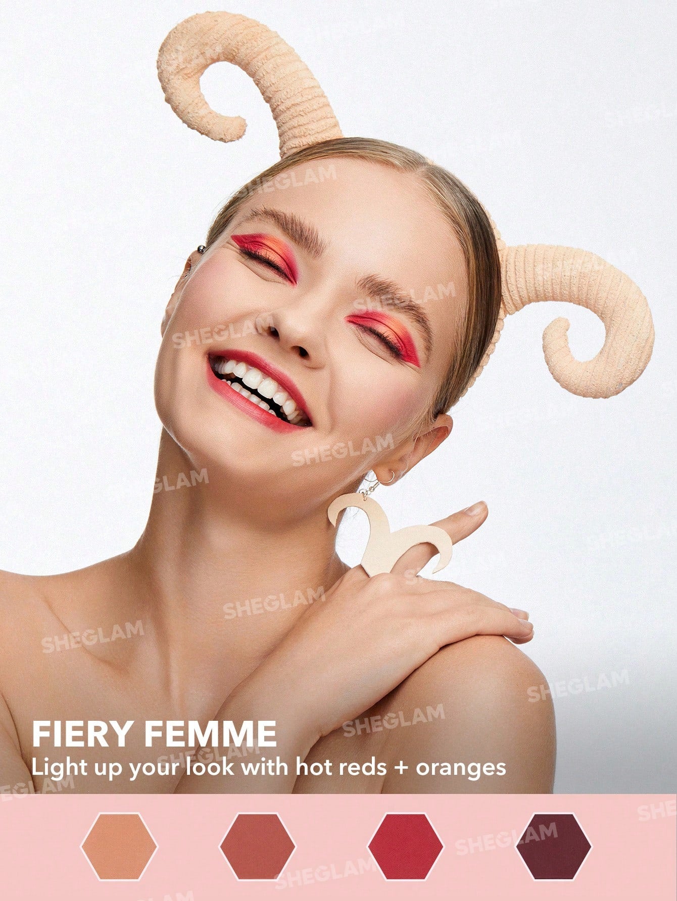 SHEGLAM Adventurous Aries Palette 8-Clolor Shimmer Matte Eyeshadow Palette Orange Red Brown High Pigment Long Wear Blendable Cream Eyeshadow Black Friday Winter Pink Brown Eyeshadow