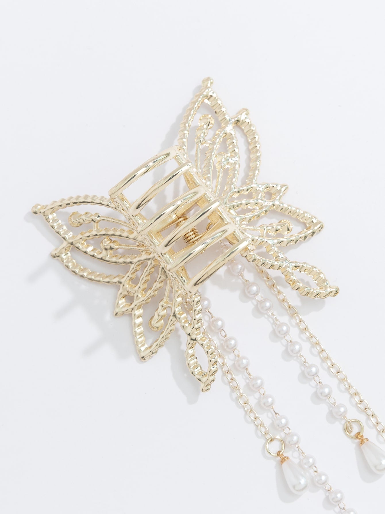1Pc Rhinestone Decor Butterfly Design Hair Claw