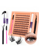 Azenlolash Clusters 120Pcs Individual Cluster Lashes DIY Lash Extension 10-16Mm Eyelash Clusters Volume Wispy Lashes Super Thin Band Reusable Soft & Comfortable C Curly