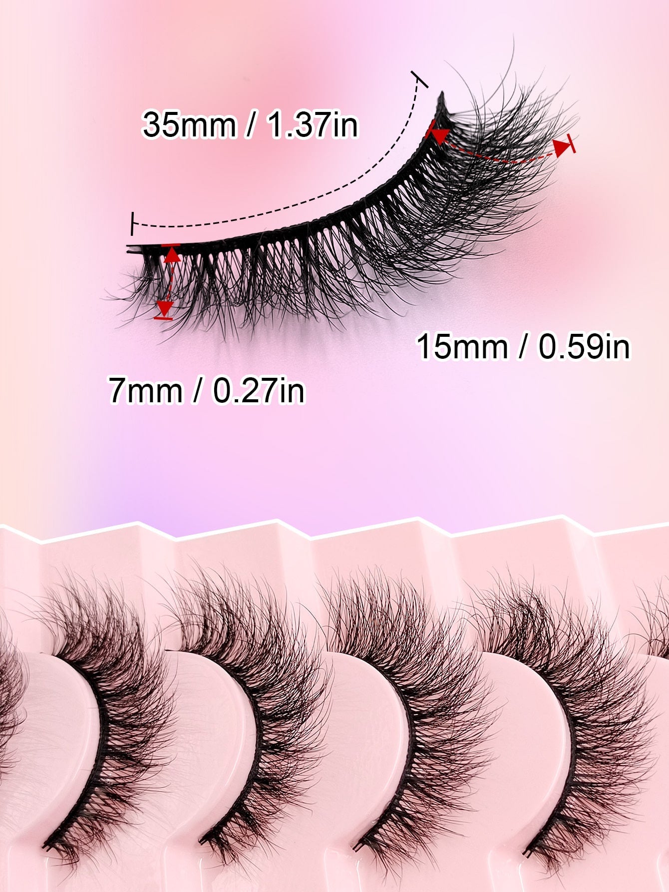 7 Pairs Full Strip Natural Soft Fluffy Eyelash Cross Wispy Dramatic Volume Faux Mink Lashes