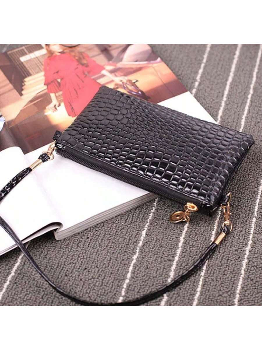 2023 Fashion Women'S Crocodile Pattern Shoulder Crossbody Bag, Mini Phone Coin Purse