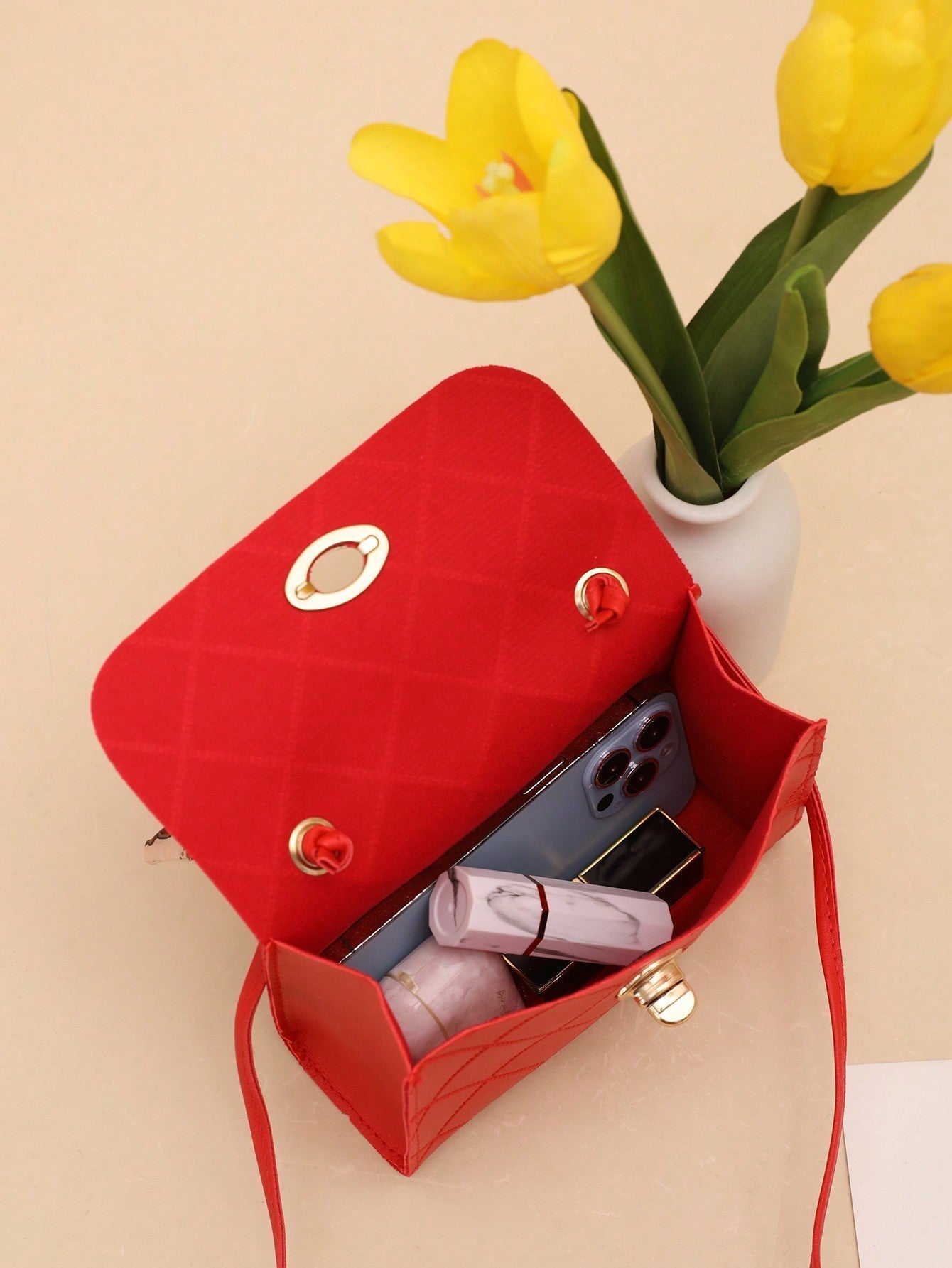 Daily Use Silk Scarf Small Square Handbag for Shopping Gift Bag