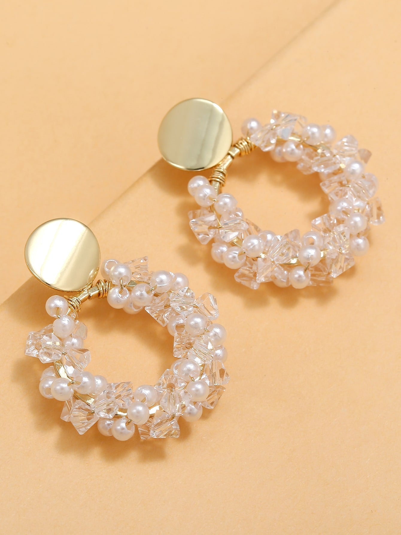 Faux Pearl Decor Drop Earrings