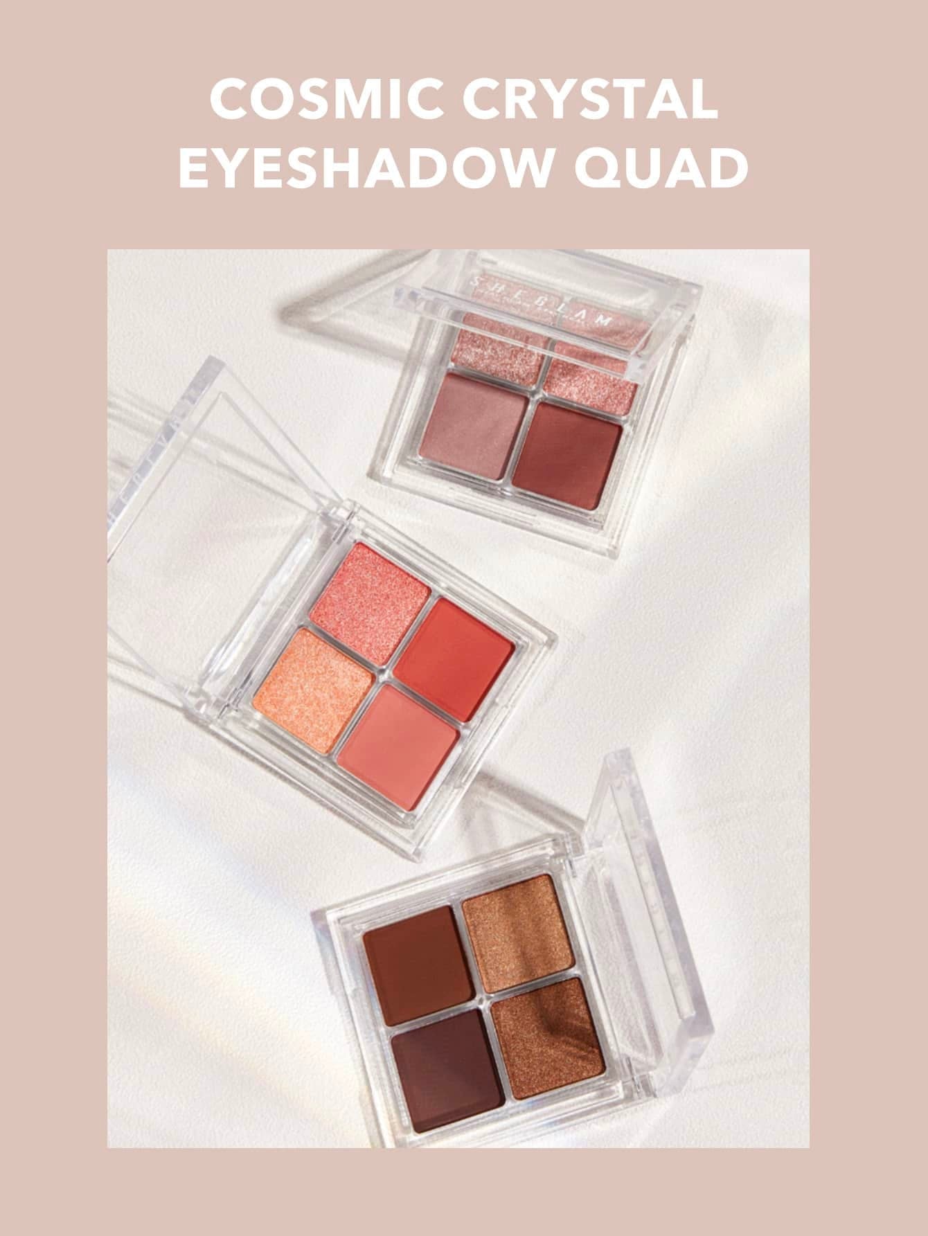 SHEGLAM Cosmic Crystal Eyeshadow Quad-Higher Self 4-Clolor Matte Glitter Eyeshadow Palette Gold Bronze Dark Chocolate High Shine Glitter Long Lasting Ultra Pigmented Smooth Blendable Eyeshadow Black Friday Winter Eyeshadow