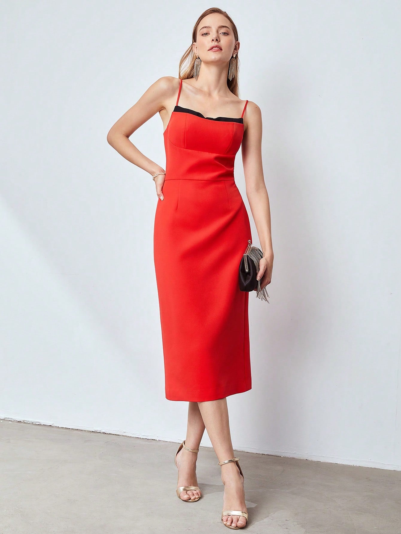 MOTF PREMIUM CONTRAST LINING CAMI DRESS